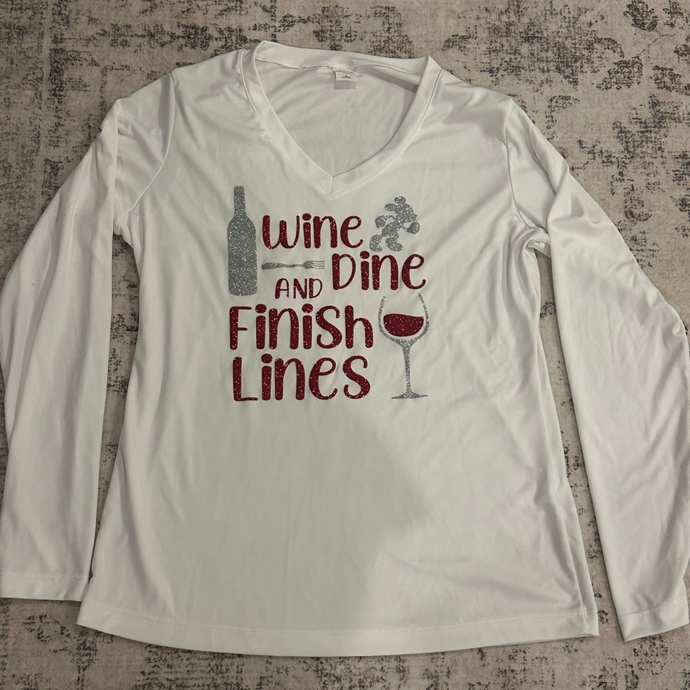 Sport-Tek White Long Sleeve Wine and Dine Tech Shirt